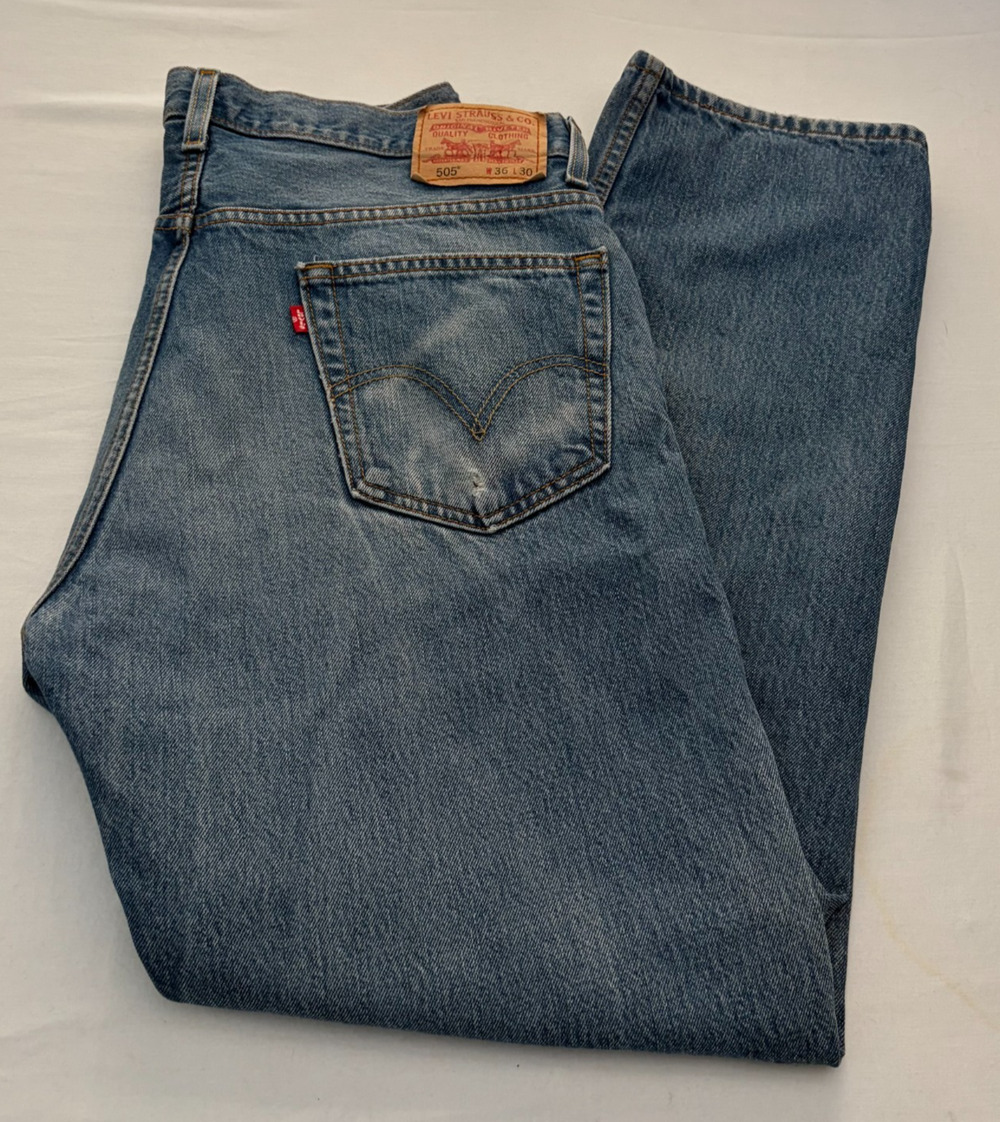 Levi’s 505 Regular Fit Jeans Men’s 36x30 Blue Denim Straight Leg W36 L30